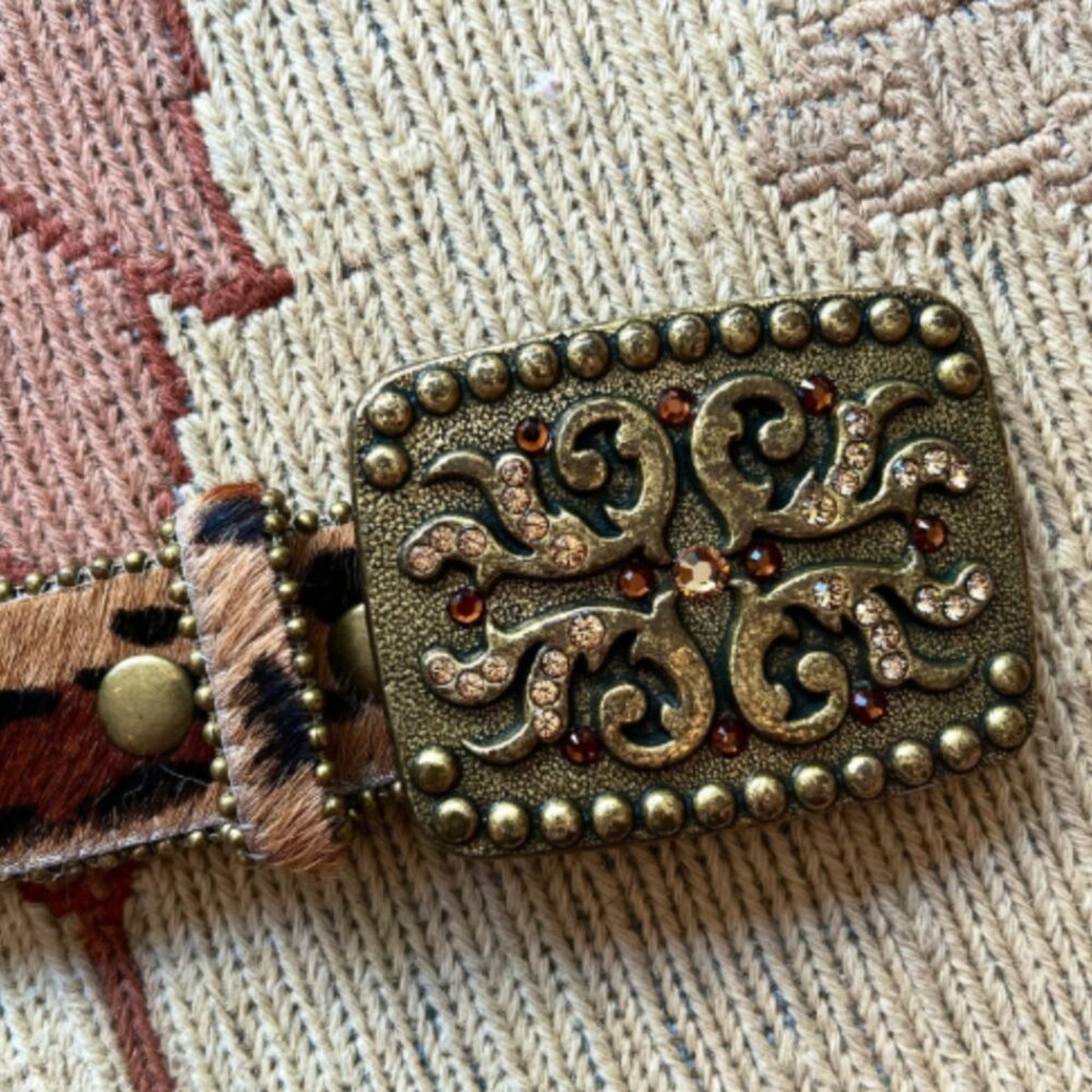 Leatherock Animal Print with Pink Crystal Belt.